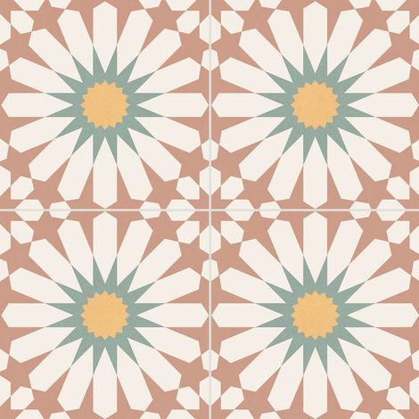 Carrelage sol effet carreaux de ciment Vintage Soleil bordeaux 33,15x33,15 cm - Reflex Boutique