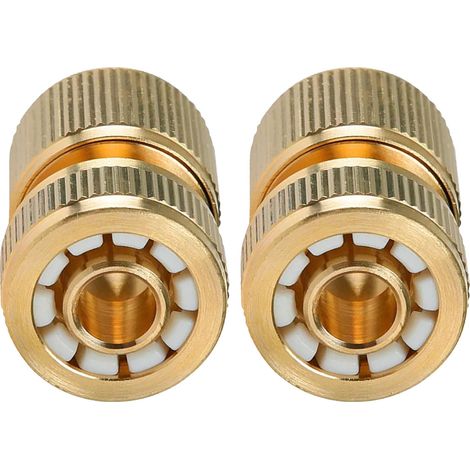 Dapetz ® 2 Pcs Brass Hose Connector Hose End Quick Connect Fitting 1/2 Inches Hose Pipe Quick Tap Adaptors Connectors for Gardening, Home Watering, Car Washing (1/5)