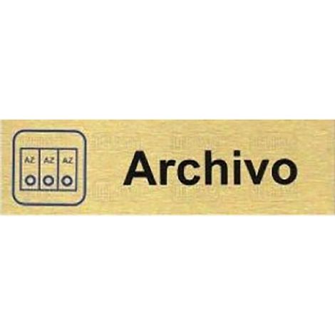 DUVER placa aluminio oro 150x45 ''archivo'' , 0UNIDADES , DUVER placa aluminio oro 150x45 ''archivo'' , 0UNIDADES