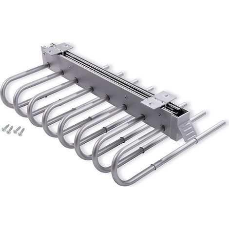 Emuca Ausziehbarer Hosenbügel, Links, Grau metallic, Stahl und Kunststoff