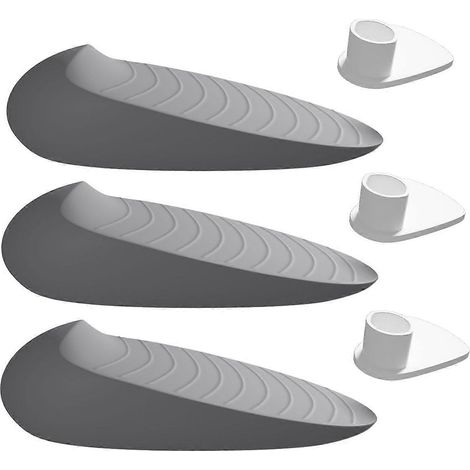 Robuste Türstopper aus Gummi mit abnehmbarer Rückseite, rutschfest, für Zuhause und Büro, 3er-Set, grau (1/5)