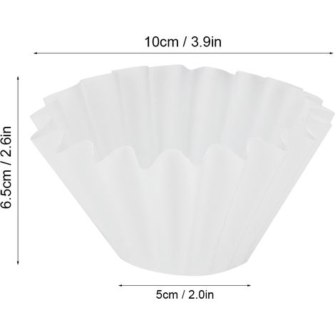 50 filtres à café jetables ondulés en forme de tasse à gâteau, pour la préparation du café. (1/5)