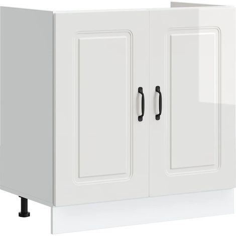 Maison Exclusive - Mueble bajo para fregadero Kalmar blanco brill