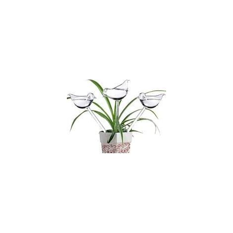 Set di 3 globi irrigatori in vetro con punte per auto-irrigazione a forma di uccello per piante, per interni ed esterni (1/4)