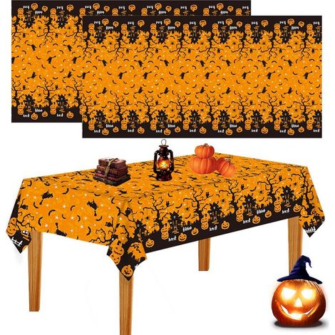 (1) 2 nappes d'Halloween, nappe rectangulaire imperméable, décoration d'Halloween (1/5)