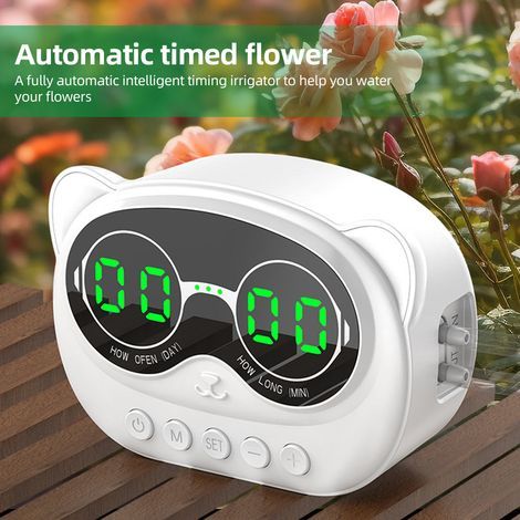 Intelligentes automatisches Bewässerungssystem für 10 Topfpflanzen, 1000 ml Durchflussrate, wasserdichtes Tropfbewässerungsset mit LED-Anzeige und programmierbarer Zeitschaltuhr