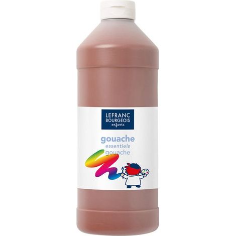 Gouache - LEFRANC ET BOURGEOIS - Tempera marron - 1 litre - Lavage facile - Non toxique (1/2)