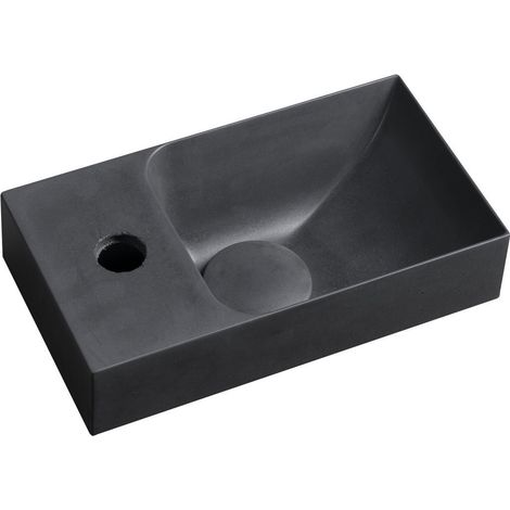 Sapho Small - Lave-main, 31x170 mm, sans trop-plein, trou pour robinetterie à gauche, anthracite PK30016 (1/4)
