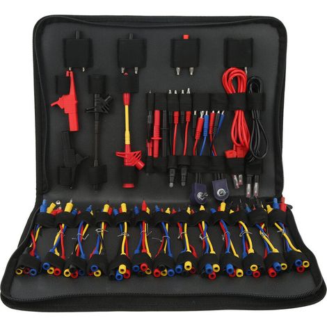 SJLERST Kit de fils de Test de Circuit automobile multimètre testeurs électriques outils de Diagnostic connecteurs de fil cbles adaptateurs avec sac de transport