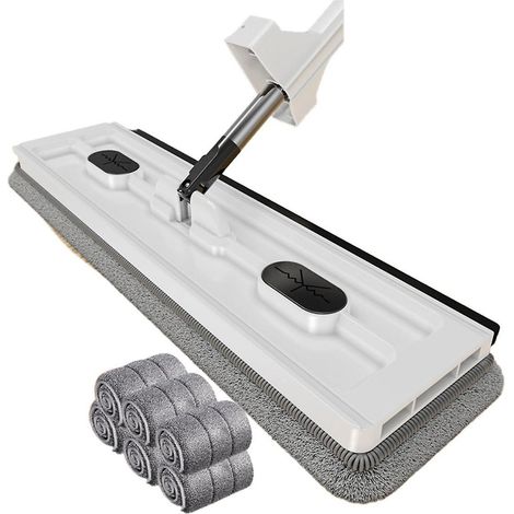 Balai à franges essoreur mains libres pour le nettoyage des sols, balai à franges rotatif en microfibre pour le lavage des sols. (1/5)