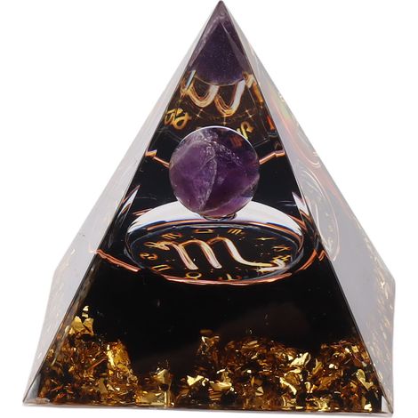Pyramide Orgonite 5cm pour Énergie Positive et Méditation - Générateur de Chakras, Signe Scorpion (1/5)