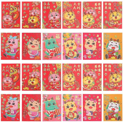 36 pochettes porte-bonheur pour la Fête du Printemps, sachets rouges pour le Nouvel An-11.5X8CM