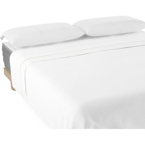 Nalui Sábana Encimera Blanco 100% Algodón 180 Hilos, Suave, Fresca, Transpirable, Lavable a 30ºC