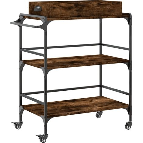 Maison Exclusive - Carrello da Cucina Rovere Fumo 81,5x41x92,5cm Legno Multistrato