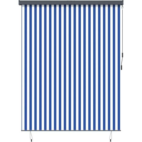 Store Roulant Extérieur Manuel Bleu et blanc 220 x 250 cm tissu CFW3758052 (1/5)