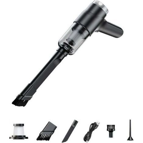 Kabelloser Handstaubsauger, 4-in-1-Autostaubsauger, leistungsstarker Mini-USB-C-Autostaubsauger mit 6500 Pa, wiederaufladbar, leicht und mit waschbarem Filter für Auto und Haushalt (1/4)