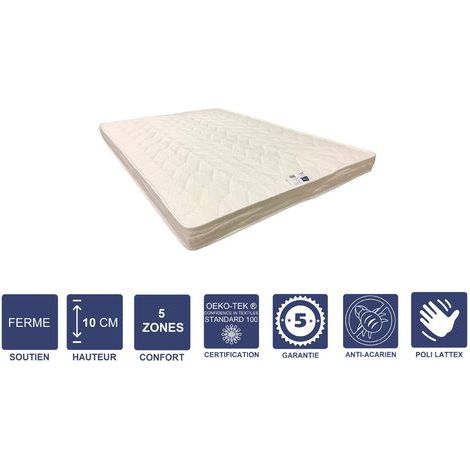 Matelas 10 cm Ferme - Pour Canapé Lit - 5 Zones de Confort - Usage Quotidien - Confort Optimal - 140x200 - MATELAS FIRST (1/5)