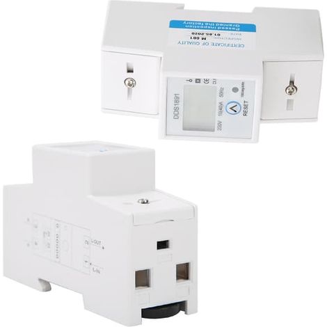 Compteur kWh monophasé sur rail DIN 50 Hz, écran LCD rétroéclairé, 10 (40) A (1/5)