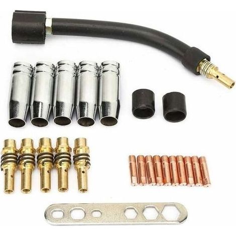 24 Pcs 0.8 Contact Contact MIG Soudage Contact Soudeur Kit De Consommables De Soudage Compatible Pour Binzel 15AK Pistolet De (1/5)