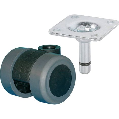 dörner + helmer 761340 761340 Roulette jumelée Diamètre de la roue: 35 mm Capacité de charge (max.): 70 kg 1 pc(s)