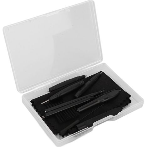 Kit de 9 outils de nettoyage pour amplificateur auditif : brosse multifonctionnelle, boucle anti-cérumen, aimant et boîte à outils portable