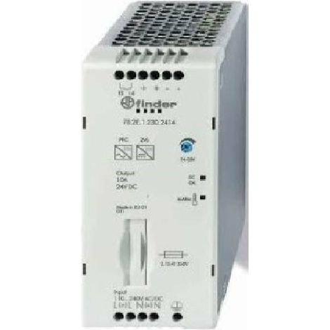 Alim indus E 88 265VAC S 24VDC 10A 240W fusible incorporé avec PFC FINDER 782E12302414PAS