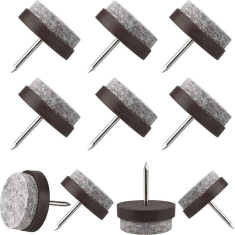 Patins En Feutre - Diamètre 21 mm - Épaisseur 5 mm - Pour Pieds De Chaise Et Meubles - Fixation Par Clou - Lot De 50 (1/5)