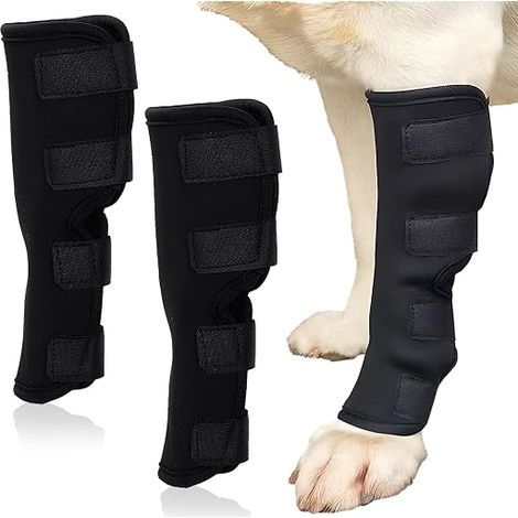 Genouillère pour Chien Attelle de Jambe de Chien, Empêche Le Léchage, Protège Les Pattes Avant Et Arrière Et Favorise La Cicatrisation Des Plaies (1/5)