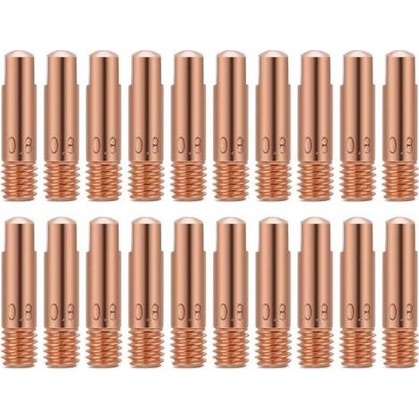Buse De Contact MIG, Embouts De Contact De Soudage, Embout De Contact En Cuivre De 20 Pièces Pour Les Consommables De Torche De Soudage 15AK MIG(0.8) (1/5)