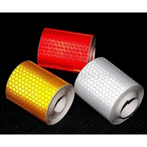 Bande réfléchissante en papier autocollant avec panneau de sécurité pour camion-5300cm, rouge, jaune, blanc, 3pcs (1/2)