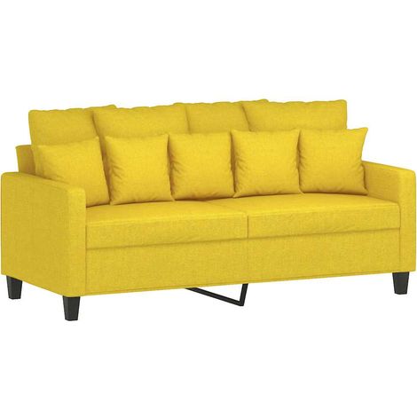 Canapé  Sofa à 2 places Jaune clair 140 cm Tissu (1/5)