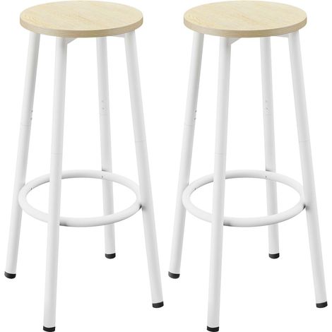 Tabourets Bar Lot de 2 Bois 64 cm, Naturelle (1/5)