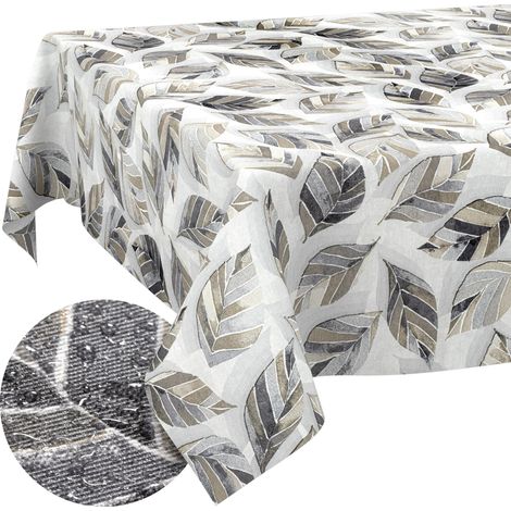 Nappe enduite Feuilles 140x120 cm extérieur imperméable (1/5)