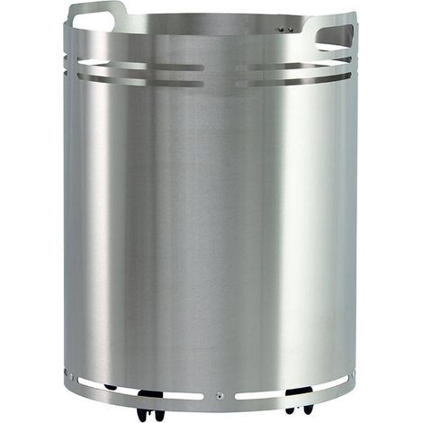 Porte-bois ronde inox d.38 h. 52 cm. Made in Italy