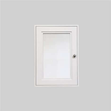 Armoire miroir salle de bain 50 cm blanc mat, meuble miroir avec porte fermeture douce, rangement mural pratique pour salle d’eau moderne (1/5)
