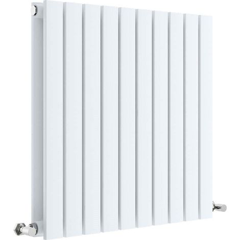 Hudson Reed Sloane Double Designer Horizontal Radiator 600mm H x 586mm W - Satin White (1/5)