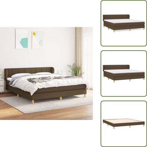 Boxspringbett mit Matratze Dunkelbraun 160x200 cm Stoff - Boxspringbett - Doppelbett - Massivholzbette - Betten Mit Kopfteil - Bettsofa (1/5)