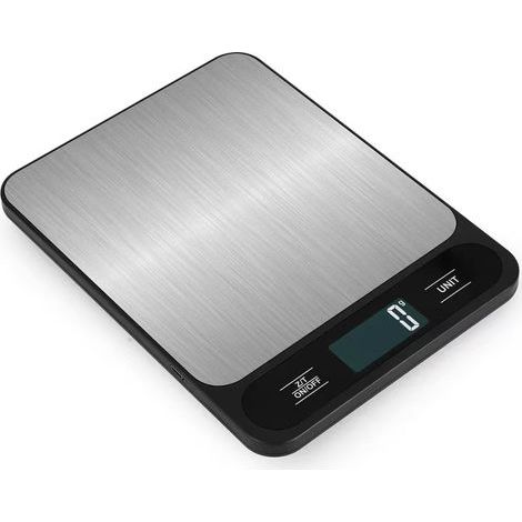 Digitale Küchenwaage, 10 kg, schwarzer Edelstahl – (1/5)