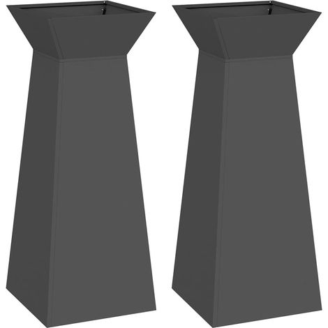 Maison Exclusive - Säulen Pflanzer 2 pcs Schwarz 40 x 40 x 100 cm