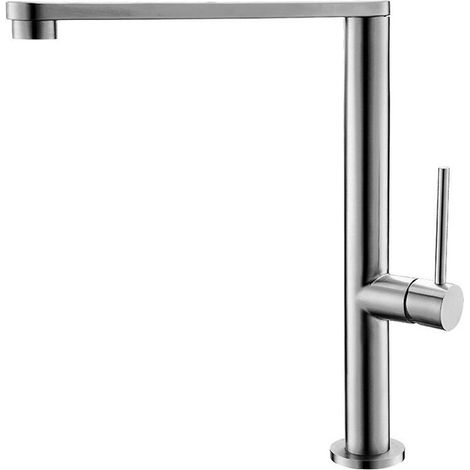 Miscelatore cucina inox satinato canna girevole quadrata K-9300