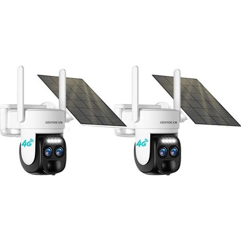 Cámara de seguridad, conectividad 4G, doble lente, 4G con tarjeta de 32 GB (1/2)