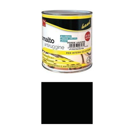 SMALTO ANTIRUGGINE HAND - NERO LUCIDO ML 750- 6 pezzi
