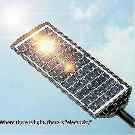 Lampadaire solaire extérieur ultra-lumineux de 30000 lumens et 30000 W avec 598 LED détecteur de mouvement et étanche pour cour garage jardin W7101A-3 (1/2)