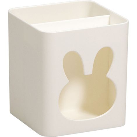 Porte-stylo organisateur anti-glissement, conteneur de bureau multifonctionnel en plastique lapin mignon pour fournitures de papeterie (1/5)