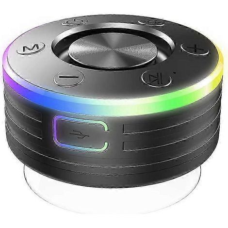 Enceinte Bluetooth étanche IPX7 pour salle de bain, mini enceinte sans fil résistante à la poussière et aux chocs avec radio FM intégrée. WHBYV (1/4)