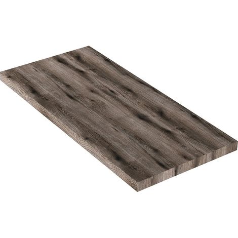 Mensola per lavabo d'appoggio 100 cm in legno rovere fossile  Linea