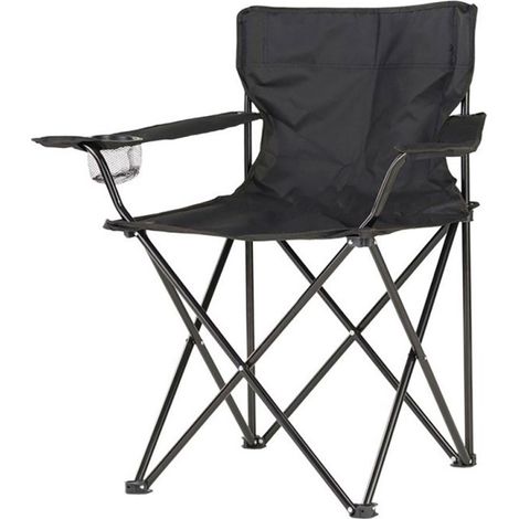 Silla de camping plegable negra, 80 x 83,5 x 51 cm (1/2)