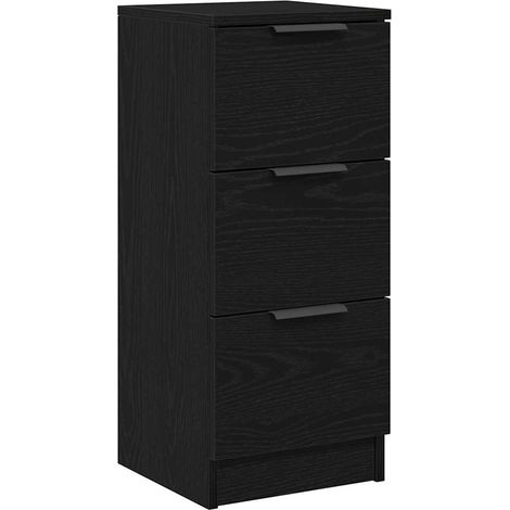 Maison Exclusive - Credenza Rovere Nero 30 x 30 x 70 cm Legno multistrato