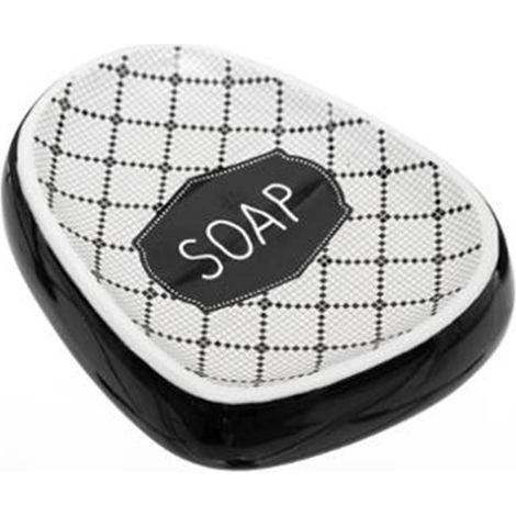 Porte Savon en Céramique Cadence 12cm Noir (1/2)
