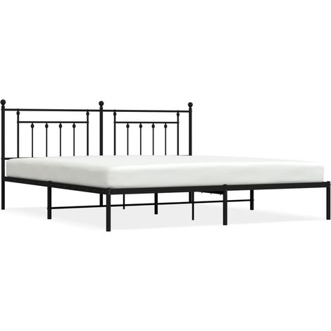 Maison Exclusive - Bettgestell mit Kopfteil Metall Schwarz 200x20